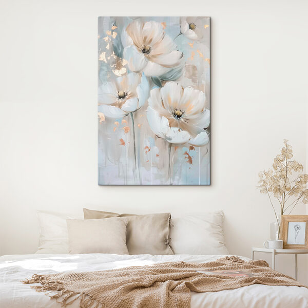 Gemälde mit Blumen an einer Wand Wandbilder Gemälde mit Blumen an einer Wand