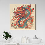 Wandbilder Drache mit langem Schwanz