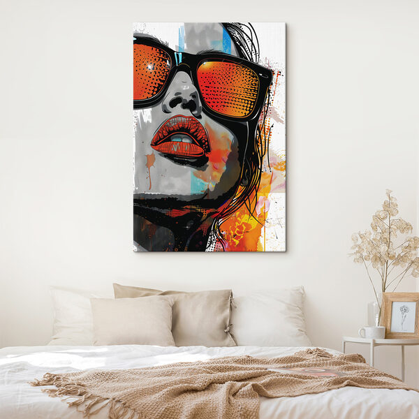 Frau mit Sonnenbrille und Lippen Wandbilder Frau mit Sonnenbrille und Lippen