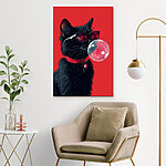 Wandbilder Katze mit Sonnenbrille und Kaugummi