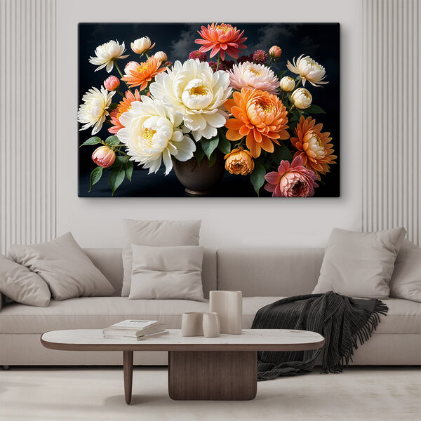 Vase mit Blumen und bewölktem Himmel Wandbilder Vase mit Blumen und bewölktem Himmel