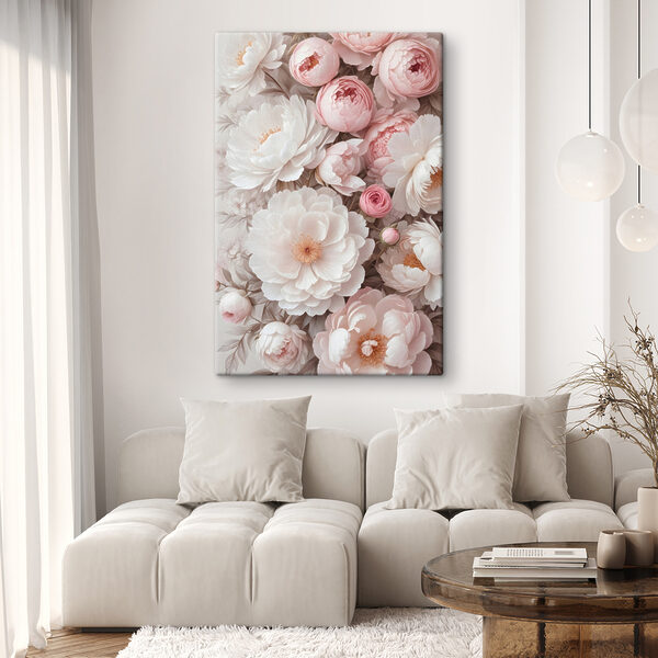 Gruppe von weißen und rosafarbenen Blumen Wandbilder Gruppe von weißen und rosafarbenen Blumen
