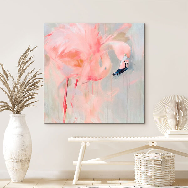 Rosa Flamingo mit langen Beinen Wandbilder Rosa Flamingo mit langen Beinen