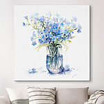 Wandbilder Aquarell einer Vase mit Blumen