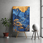 Wandbilder Blaue Berge mit Bäumen