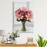 Wandbilder Vase mit rosa und lila Blumen