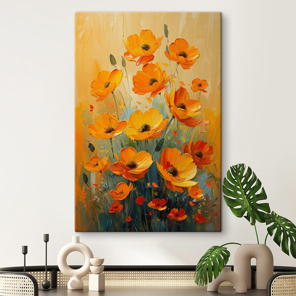 Gemälde von Blumen auf einer Leinwand Wandbilder Gemälde von Blumen auf einer Leinwand