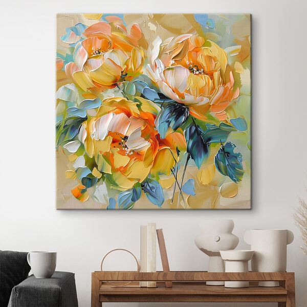 Gemälde von Blumen auf einer Leinwand Wandbilder Gemälde von Blumen auf einer Leinwand