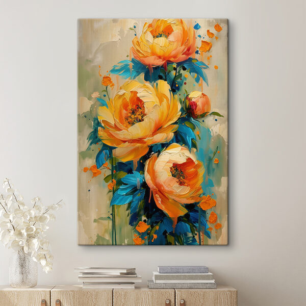 Gemälde von Blumen auf einer Leinwand Wandbilder Gemälde von Blumen auf einer Leinwand