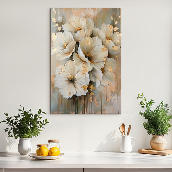Elegante Blumen mit schimmernden Akzenten Wandbilder Elegante Blumen mit schimmernden Akzenten
