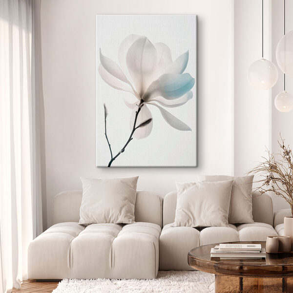 Weiße Blume mit Blättern Wandbilder Weiße Blume mit Blättern