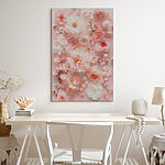 Wandbilder Gruppe von rosa Blumen