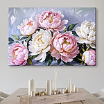 Wandbilder Gruppe von rosa und weißen Blumen