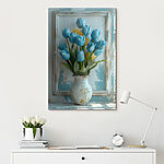 Wandbilder Vase mit blauen Blumen