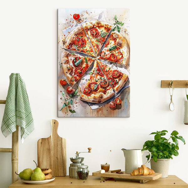 Aquarell einer Pizza Wandbilder Aquarell einer Pizza