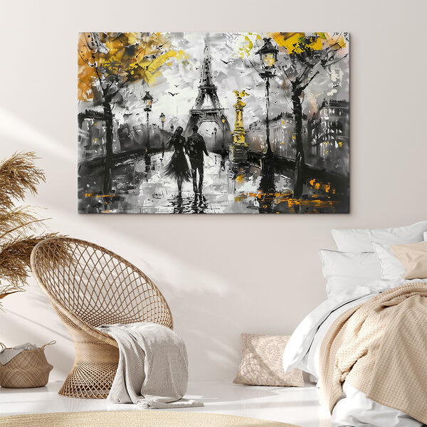 Wandbilder Wandbilder Paris in monochromen Farben und Farbtupfern. (Artikelnummer: s39692)