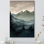 Wandbilder Landschaft mit Bergen und Bäumen