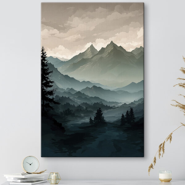Landschaft mit Bergen und Bäumen Wandbilder Landschaft mit Bergen und Bäumen