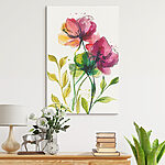 Wandbilder Malerei von Blumen und Blättern