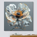 Wandbilder Glasblume mit gelber Mitte