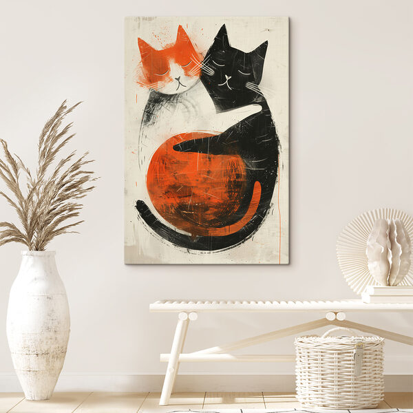 Zwei Katzen, die sich gegenseitig umarmen Wandbilder Zwei Katzen, die sich gegenseitig umarmen