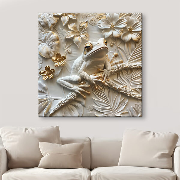 Frosch inmitten von kunstvollem Blumendekor Wandbilder Frosch inmitten von kunstvollem Blumendekor
