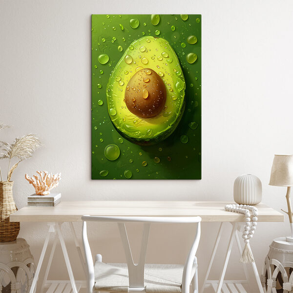 Avocadohälfte mit Glitzertropfen Wandbilder Avocadohälfte mit Glitzertropfen