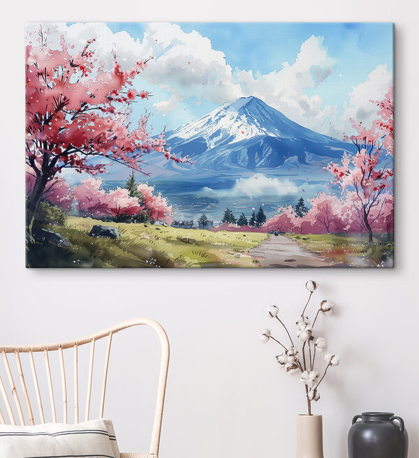 Berg mit rosa Blumen Wandbilder Berg mit rosa Blumen