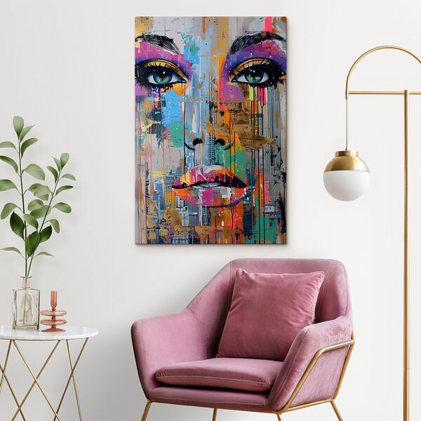 Wandbilder Gemälde eines Frauengesichts