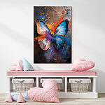 Wandbilder Schmetterling mit buntem Puder