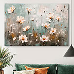 Wandbilder Gemälde mit Blumen an einer Wand