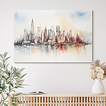 Wandbilder Aquarell einer Stadt