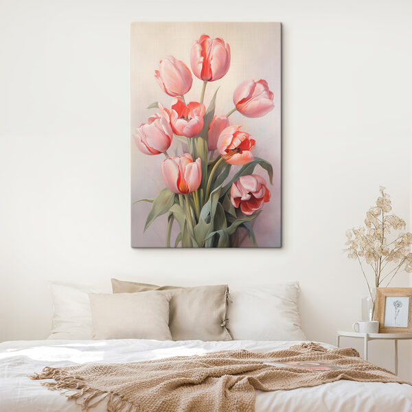 Gemälde von rosa Tulpen Wandbilder Gemälde von rosa Tulpen