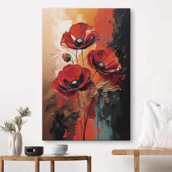 Wandbilder Malerei von roten Blumen