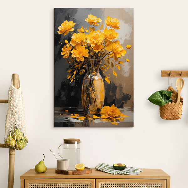 Vase mit gelben Blumen Wandbilder Vase mit gelben Blumen