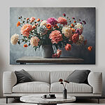 Wandbilder Vase mit Blumen auf einem Tisch