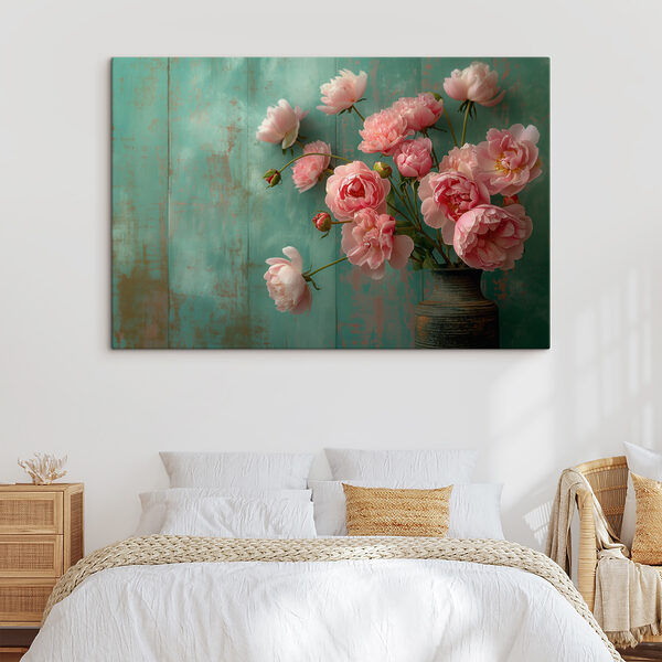 Vase mit rosa Blumen Wandbilder Vase mit rosa Blumen
