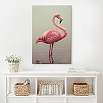 Wandbilder Rosa Flamingo im Wasser stehend