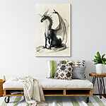 Wandbilder Zeichnung eines Drachens