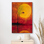 Wandbilder Baum und Mond im Hintergrund