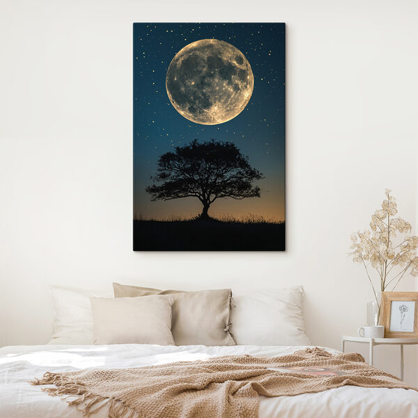 Baum und der Mond am Himmel Wandbilder Baum und der Mond am Himmel