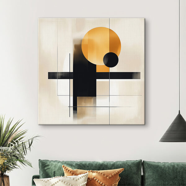 Schwarze und orangefarbene geometrische Formen Wandbilder Schwarze und orangefarbene geometrische Formen