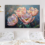 Wandbilder Gruppe von rosa Tulpen