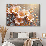 Wandbilder Gruppe von Blumen mit Blättern