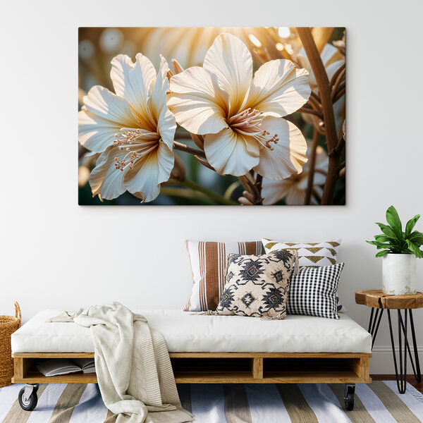 Wandbilder Sonnenbeschienene Blüten tanzen im Licht