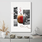 Wandbilder Roter und grauer Apfel