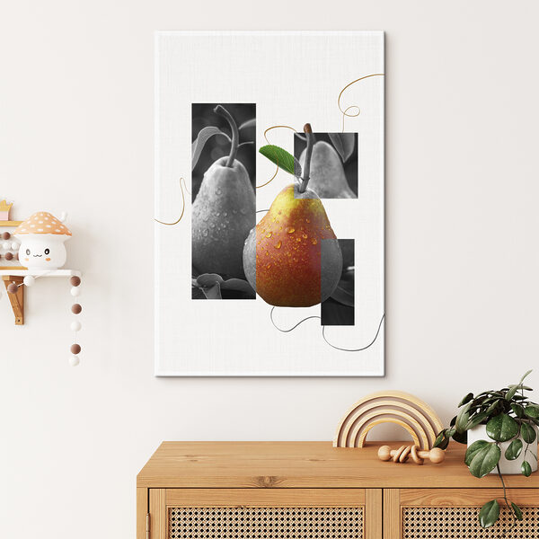 Birne mit Wassertropfen darauf Wandbilder Birne mit Wassertropfen darauf
