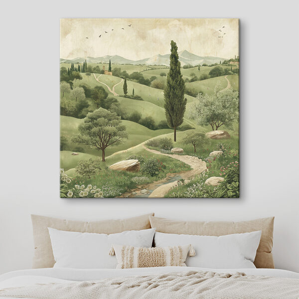 Landschaft mit Bäumen und einer Straße Wandbilder Landschaft mit Bäumen und einer Straße