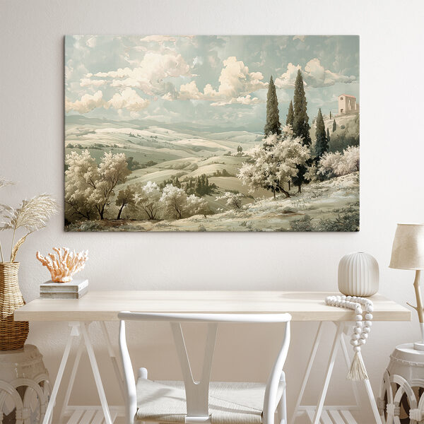Landschaft mit Bäumen und Hügeln Wandbilder Landschaft mit Bäumen und Hügeln