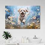 Wandbilder Hund springt in die Luft